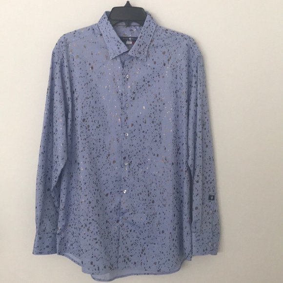 ⭐️Stone Rose Foil Splatter Dress Shirt